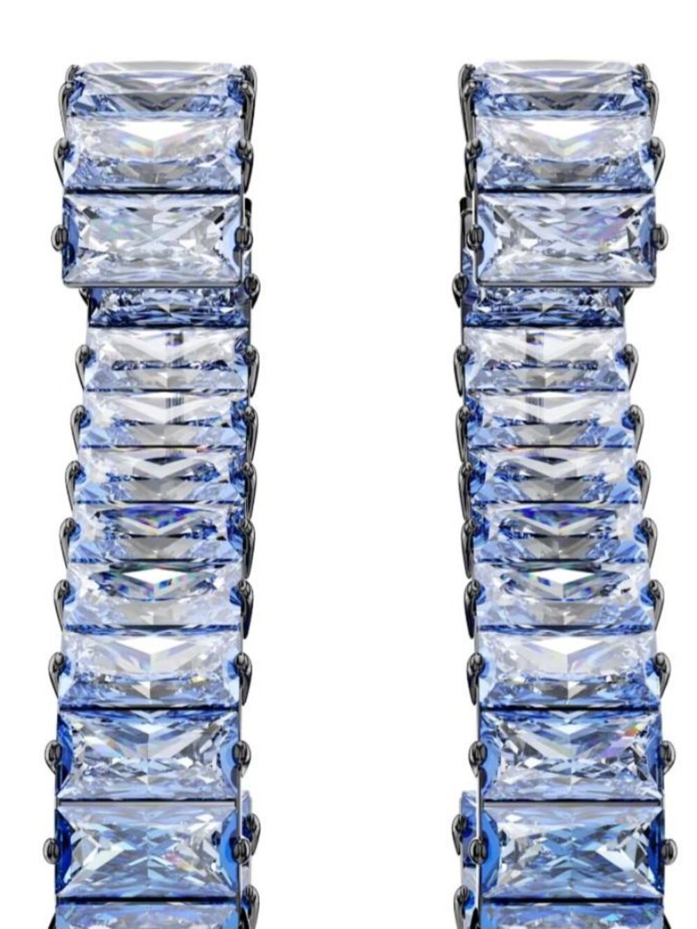 Swarovski Matrix Drop Blue Crystal Earrings - Picture 3 of 3